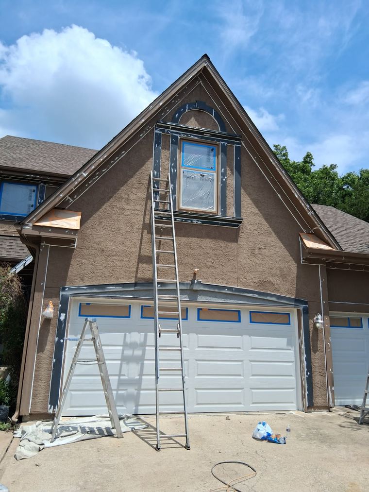 Exterior Repaint — Garage & Gable, before